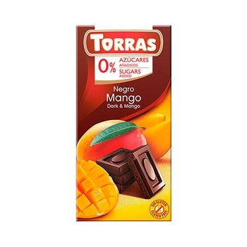 Шоколад черный TORRAS с манго (БЕЗ САХАРА, БЕЗ ГЛЮТЕНА) 75г (00-00000085)