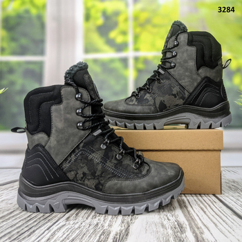 Мужские зимние тактические ботинки берцы Dago Style хаки с черным с камуфляжем 45 р (29 см) 3284