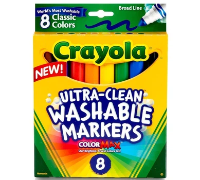 Фломастери Crayola Washable крайола на водній основі 8 кольорів