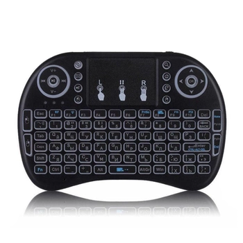 Беспроводная мини клавиатура с тачпадом Air Mouse I8 с подсветкой (англо-русская раскладка), Black