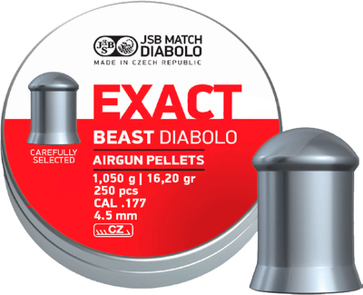 Кулі пневм JSB Diabolo Exact Beast, 4,52 мм , 1,05 гр. (200 шт/уп)