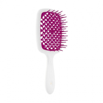 Гребінець для волосся Janeke Small Superbrush The Original Italian Біла з фіолетовим/Фуксія розмір Small 17см