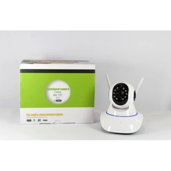 Беспроводная поворотная IP-камера видеонаблюдения WIFI Intelligent camera Q5 с датчиком движения и ночным видением на 2 антенны White
