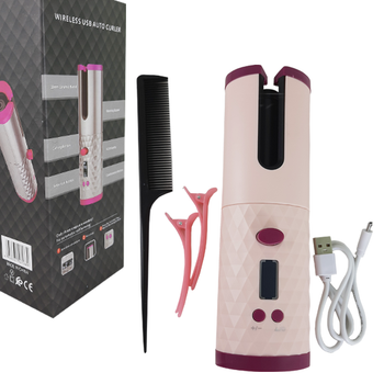 Беспроводная плойка для завивки волос Ramindong Hair curler RD-060 Розовая