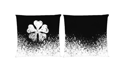Подушка Black Clover (Черный Клевер) 1 квадратная двухсторонняя стандарт 35 х 35 см - MyTee