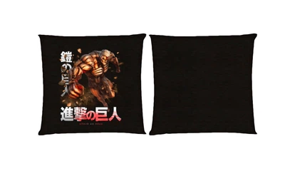 Подушка Атака Титанов (Attack On Titans) 9 квадратная двухсторонняя стандарт 35 х 35 см - MyTee