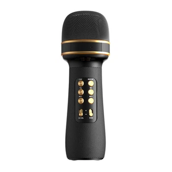 Караоке микрофон беспроводной Wster WS-898 (USB, microSD, AUX, FM радио, Bluetooth 5.0) Черный (843-2)