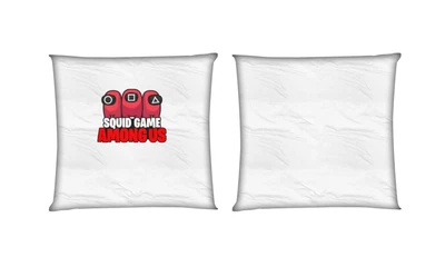 Подушка Игра В Кальмара (squid game among us(2)) квадратная двухсторонняя стандарт 35 х 35 см - MyTee
