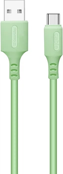 Кабель ColorWay USB - Type-C (soft silicone) 2.4а 1 м Green (CW-CBUC042-GR)