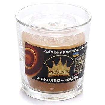 Свічка ароматизована в склі Pragnis Шоколад Тофі (GA68-TOF)
