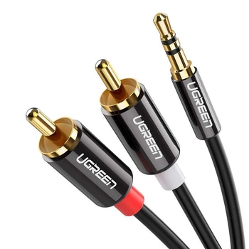 Кабель аудио UGREEN AV116 3.5 mm to 2RCA 1.5М Black (10583)