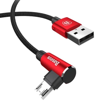 Кабель зарядний Baseus Micro USB 2.0 90° реверсивний MVP 1 м Red (CAMMVP-A09)