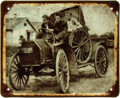 Металлическая табличка "Винтажный Автомобиль (Ohio 1914)" (ms-002419)
