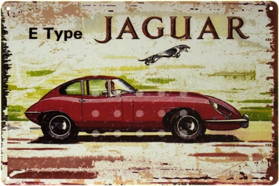 Металлическая табличка "Jaguar E Type" (ms-002437)