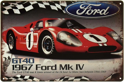 Металлическая табличка "Ford GT40 (1967)" (ms-002430)
