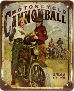 Металлическая табличка "Motorcycle Cannonball (September)" (ms-002376)