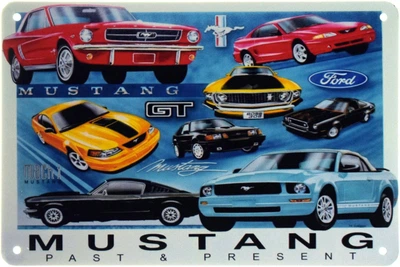 Металева табличка "Ford Mustang (Past & Present)" (ms-002748)