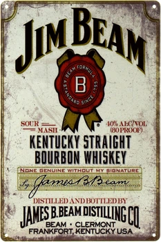 Металлическая табличка "Виски Jim Beam White Bourbon" (ms-001379)
