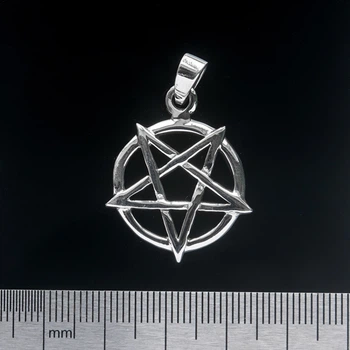 Серебряный кулон Пентаграмма перевернутая (00000002842)