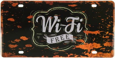 Металлическая табличка "Wi-Fi Free (Декоративная Ржавчина)" (ms-001103)