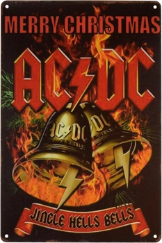 Металлическая табличка "AC/DC (Счастливого Рождества, Звона Адских Колоколов)" (ms-001244)