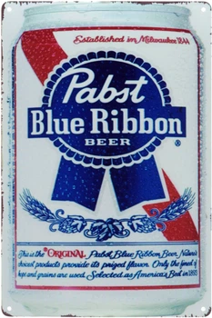 Металева табличка "Pabst Blue Ribbon Beer (Жерстяна Банка)" (ms-00908)