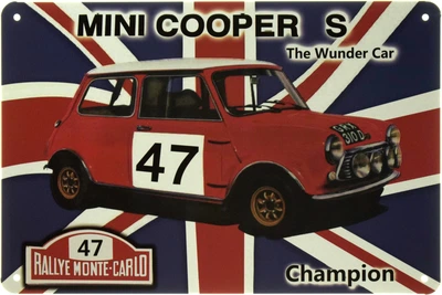 Металлическая табличка "Mini Cooper S (Union Jack)" (ms-001307)