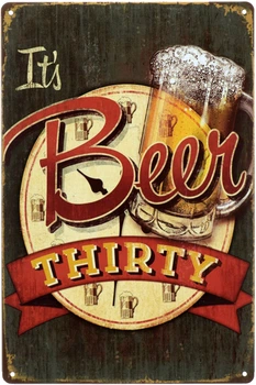 Металлическая табличка "Beer Thirty" (ms-00618)