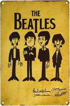 Металлическая табличка "The Beatles (Автографы)" (ms-001259)