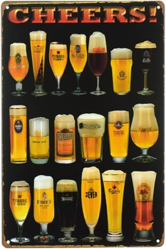 Металева табличка "Cheers! (19 Келихів)" (ms-00848)