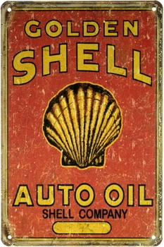 Металлическая табличка "Golden Shell (Auto Oil)" (ms-001617)
