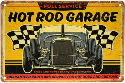 Металлическая табличка "Hot Rod Garage" (ms-001602)
