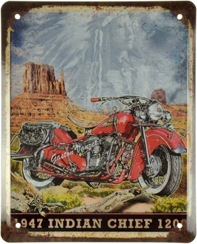 Металева табличка "1947 Indian Chief 1200" (ms-001577)