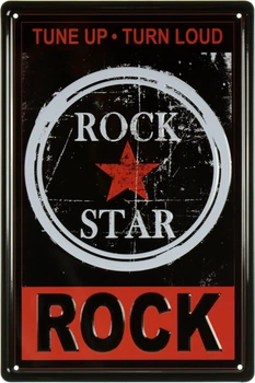Металева табличка "Rock Star (Tune Up, Turn Loud, Rock)" (ms-001826)