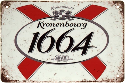 Металева табличка "Kronenbourg 1664 (Білий Фон)" (ms-001955)