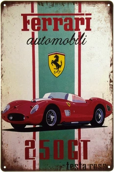 Металева табличка "Ferrari 250 GT Testa Rossa" (ms-002226)