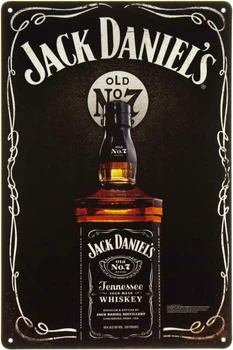Металева табличка "Jack Daniel’s (Чорний Фон)" (ms-002183)