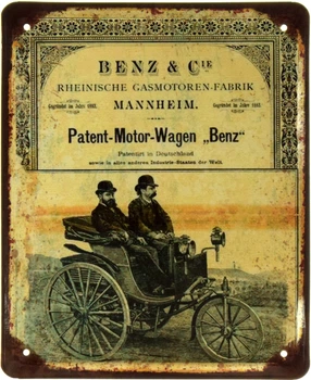 Металлическая табличка "Benz Patent-Motorwagen (Mercedes-Benz)" (ms-002365)