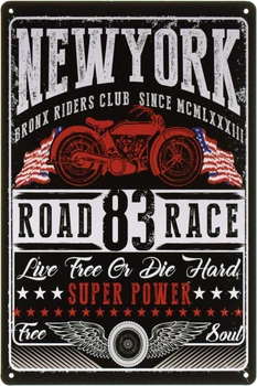 Металлическая табличка "New York (Road Race Superpower)" (ms-002306)
