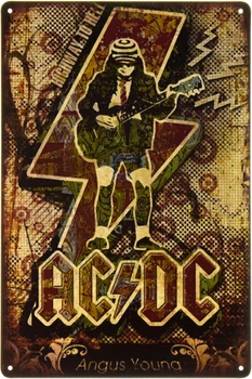 Металлическая табличка "AC/DC (Ангус Янг)" (ms-002271)