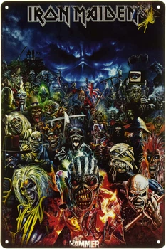 Металлическая табличка "Iron Maiden (Hammer)" (ms-002275)