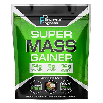 Гейнер Powerful Progress Super Mass Gainer 4 кг Кокос