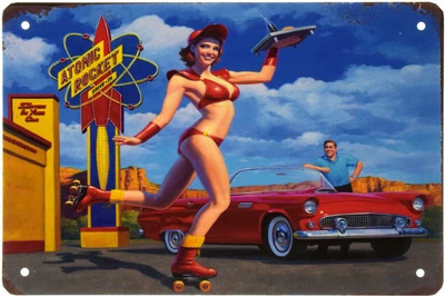 Металева табличка "Car Hop (Pin Up)" (ms-003183)