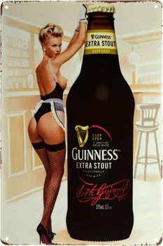 Металева табличка "Пиво Guinness Extra Stout (Pin Up)" (ms-002992)