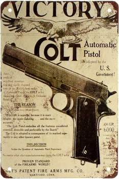 Металева табличка "Автоматичний Пістолет Victory Colt" (ms-003109)