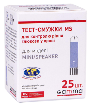 Тест-смужка для глюкометра GAMMA MS 25 шт.