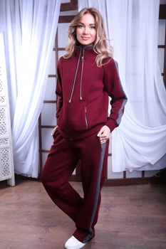 Костюм двойка бомбер брюки Fleur Lingerie КРИНТ 54 бордо