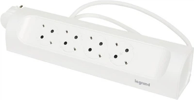 Подовжувач Legrand Кутовий 4х2К+З розетки 16 А, з кабелем 1 м Білий (694501)