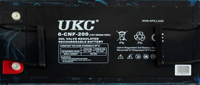 Аккумуляторная батарея BATTERY GEL 12V 200A UKC автомобильная гелевая