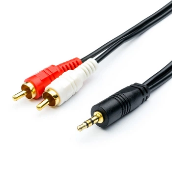 Кабель аудіо DC3.5 > 2RCA, mini-jack(M) > 2тюльпана (M) Atcom, 3.0 m, пакет (10708)